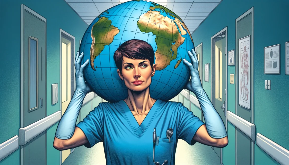 Nurse carrying the weight of the world