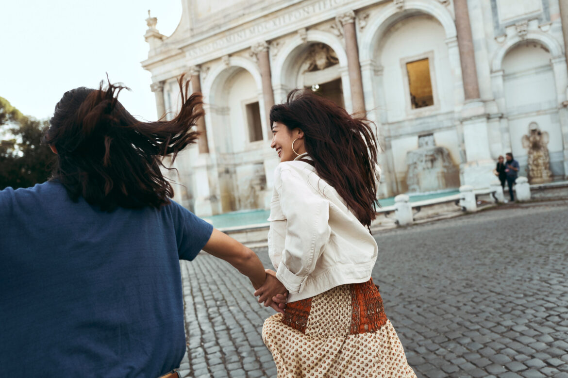 Two people exploring