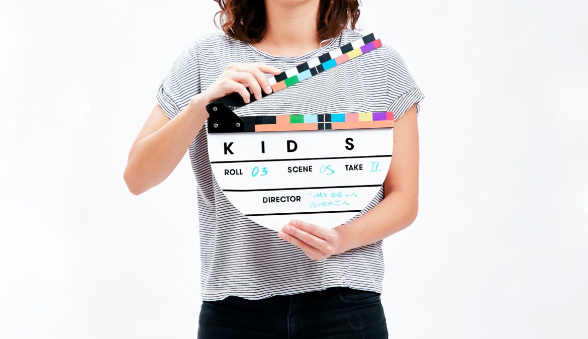 Movie set children clapboard