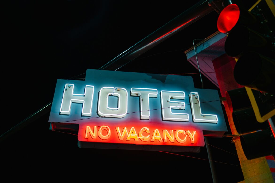 Hotel neon sign