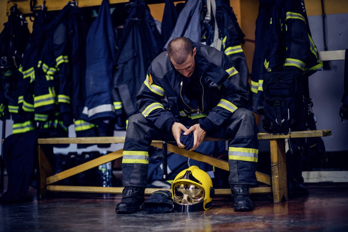 Stressed firefighter