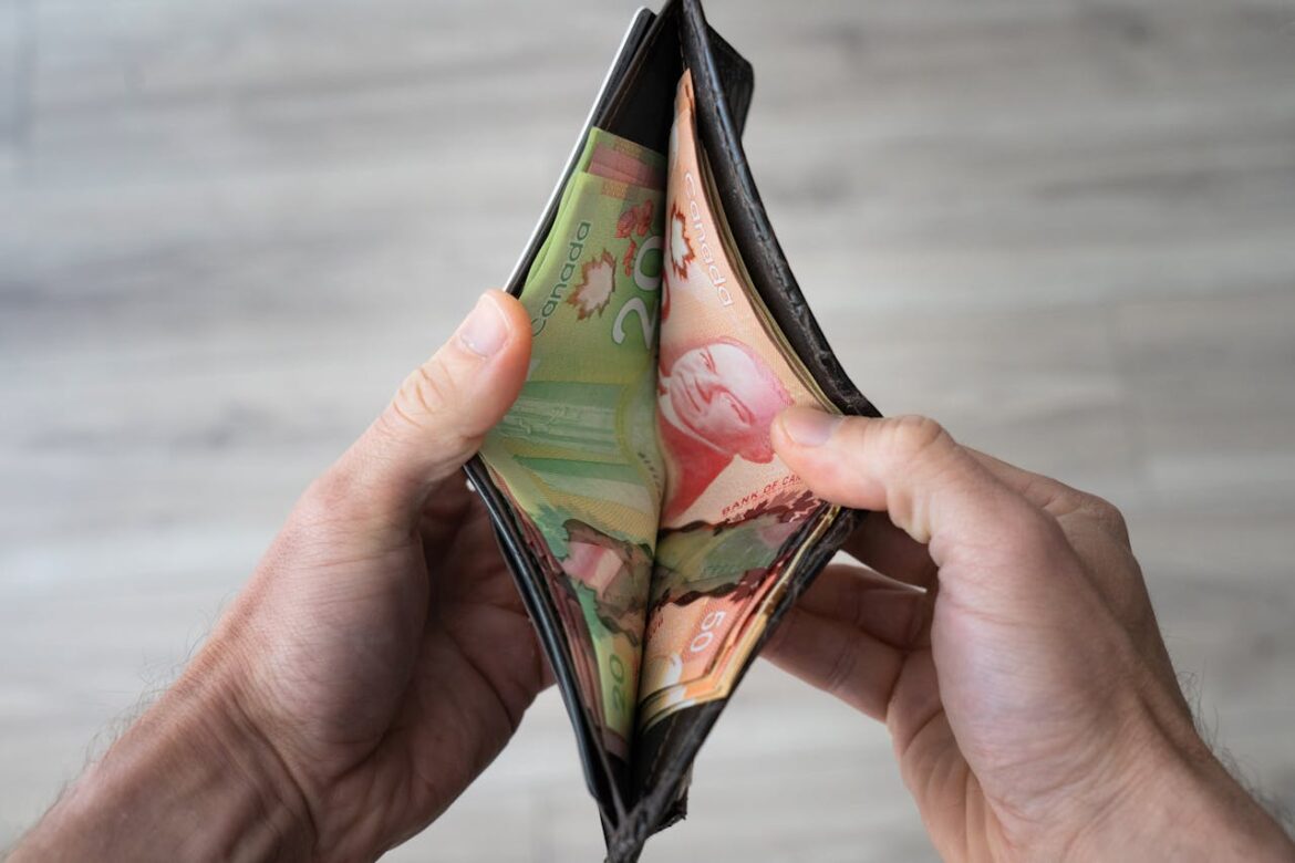 Canadian money in a wallet
