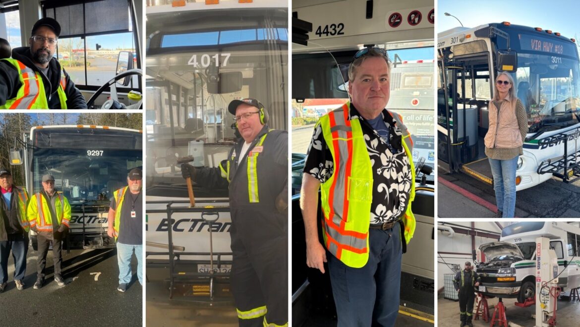 Unifor-Transdev transit workers show solidarity by not wearing u
