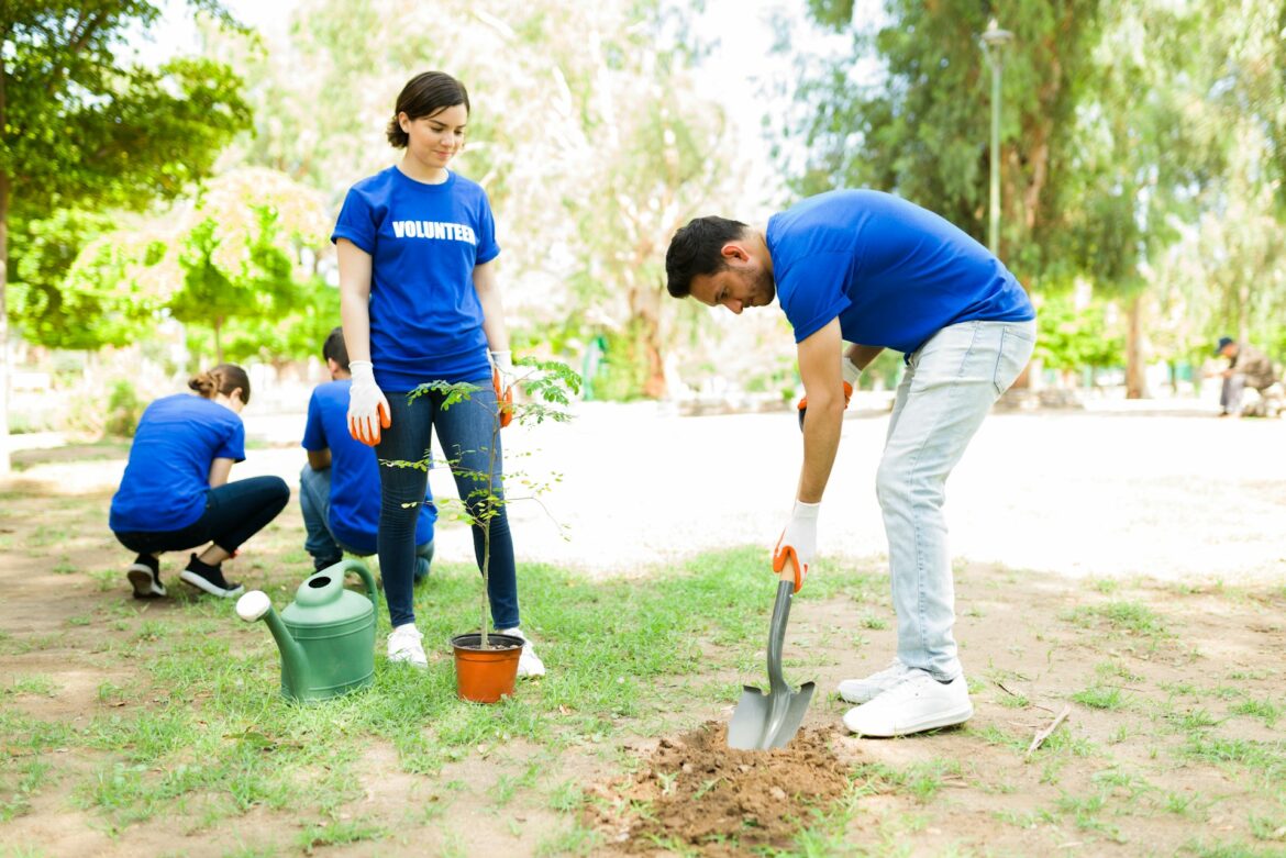 Volunteering tree planting