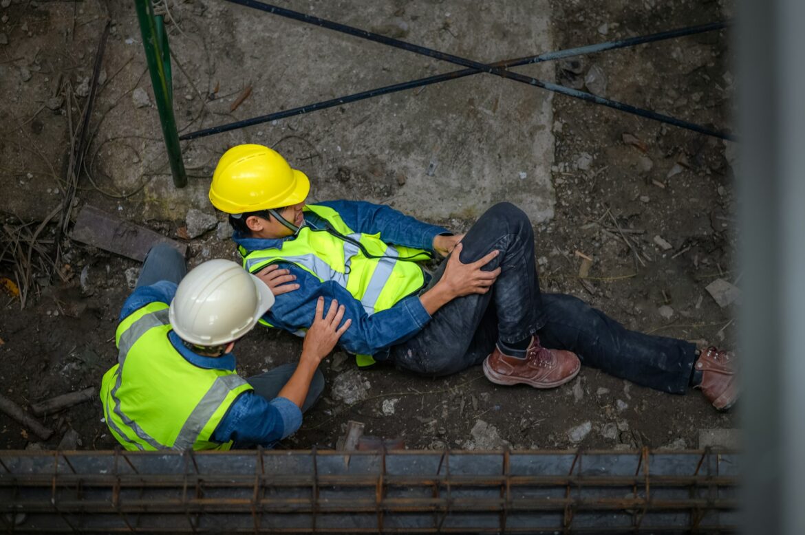 Injured construction worker