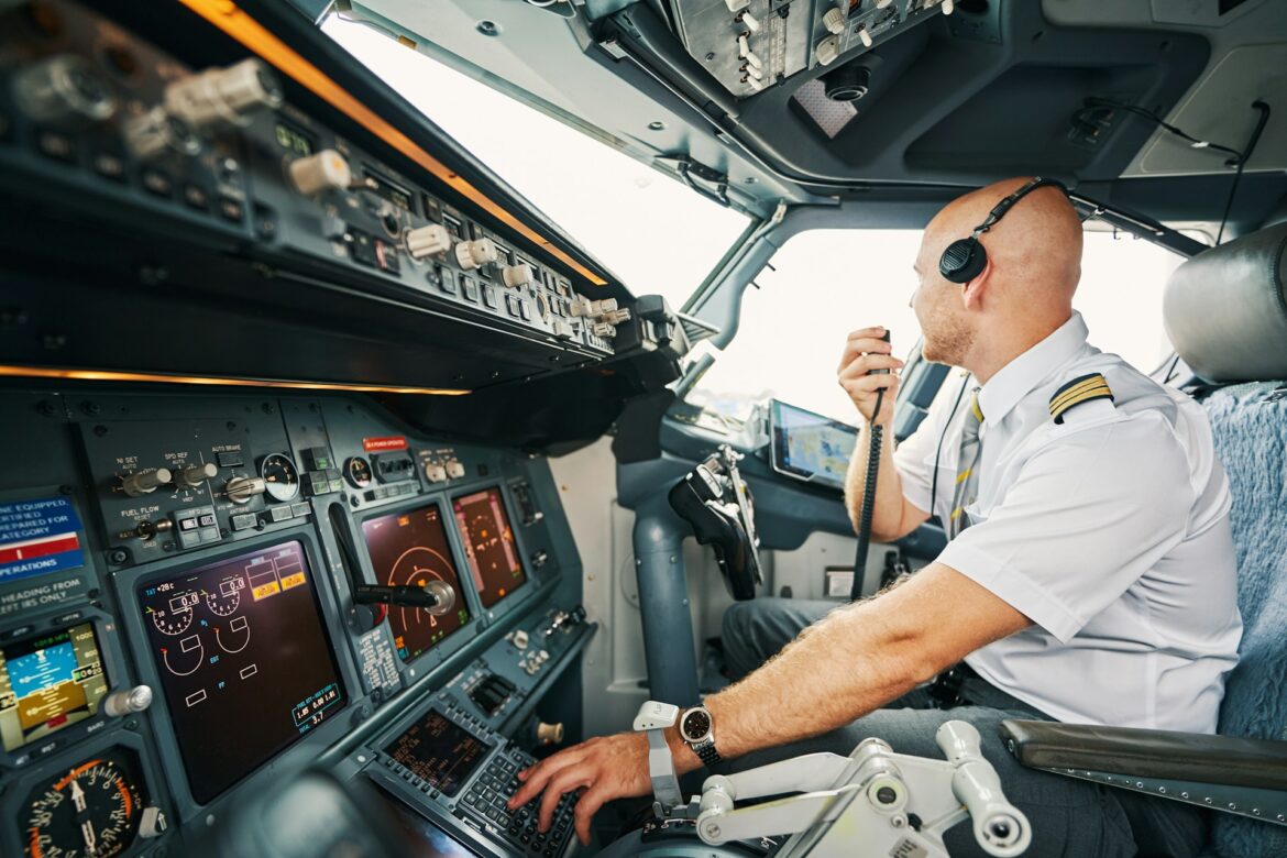 Pilot in the cockpit