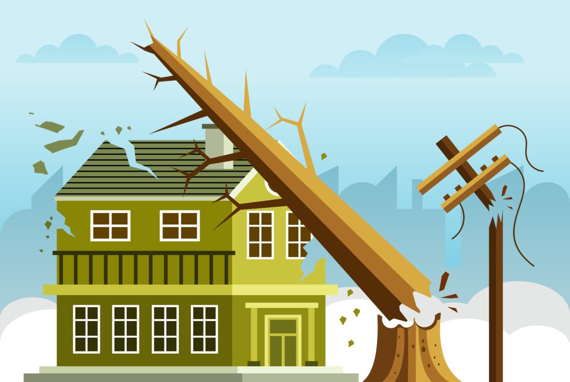 House during storm