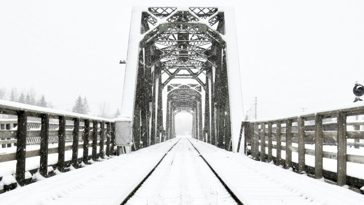 Snow covered bridge