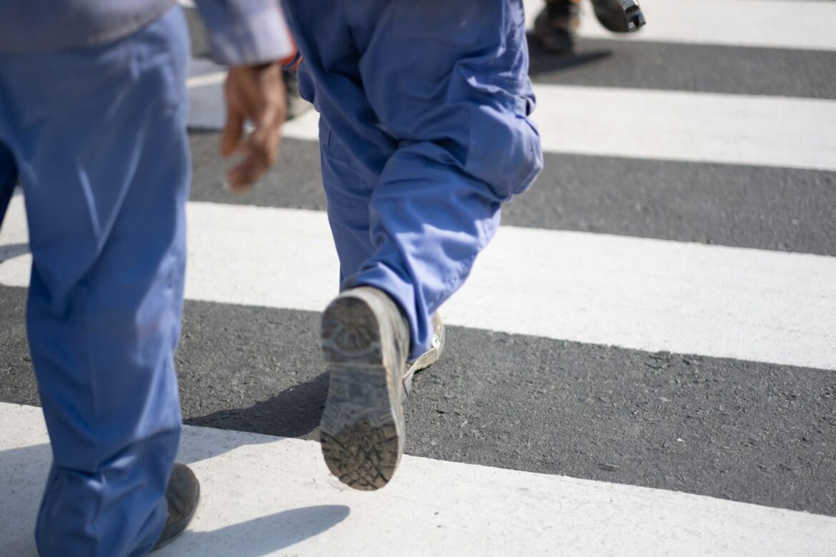 People walking to work