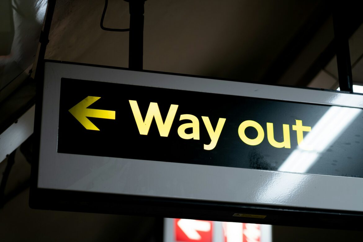 Exit sign that says way out
