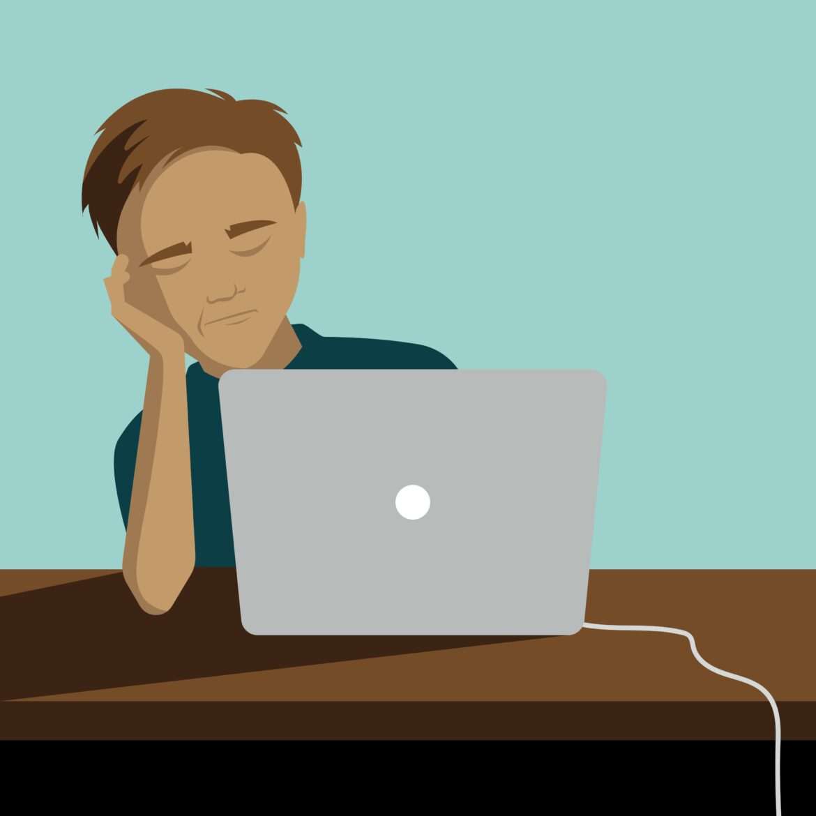 Depressed bored worker