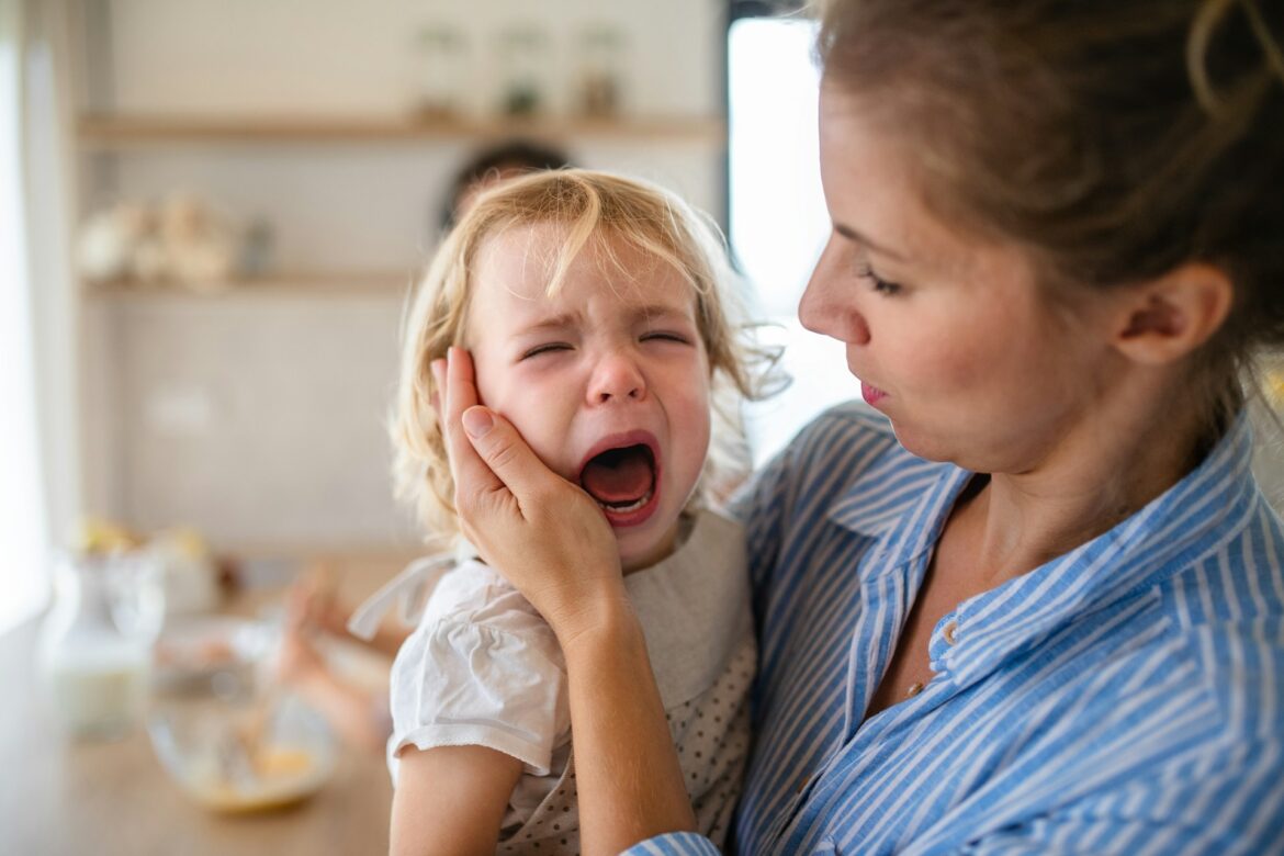 Mother baby crying