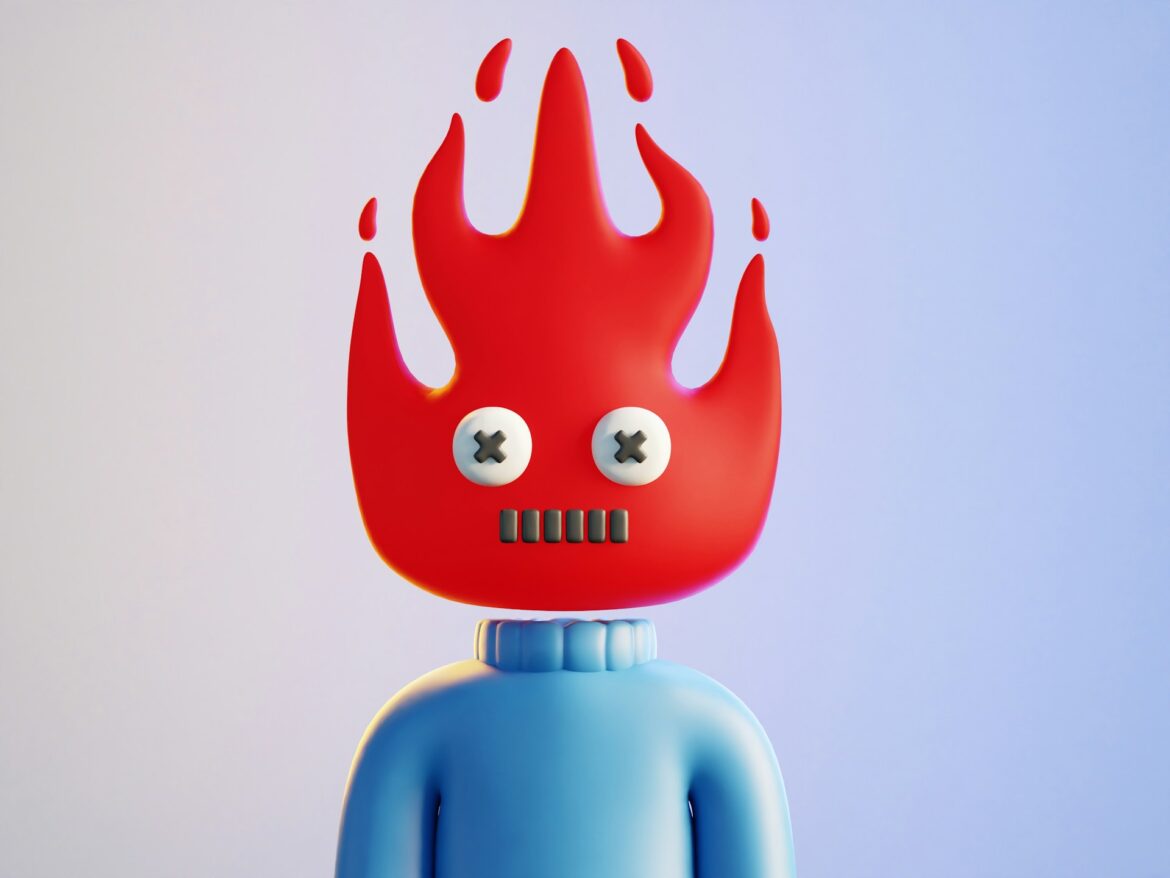 Angry worker with a hot head