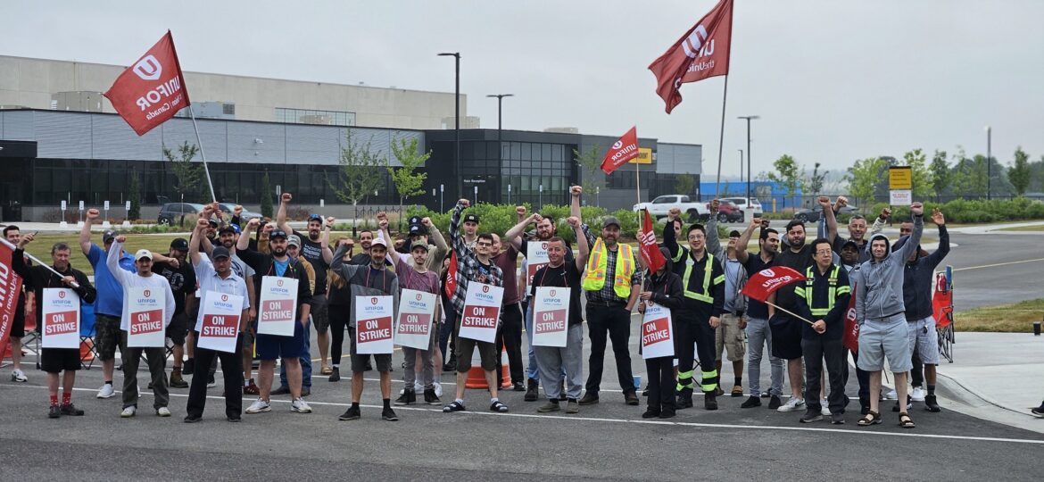 Unifor-Unifor members at Toromont on strike as they fight for fi