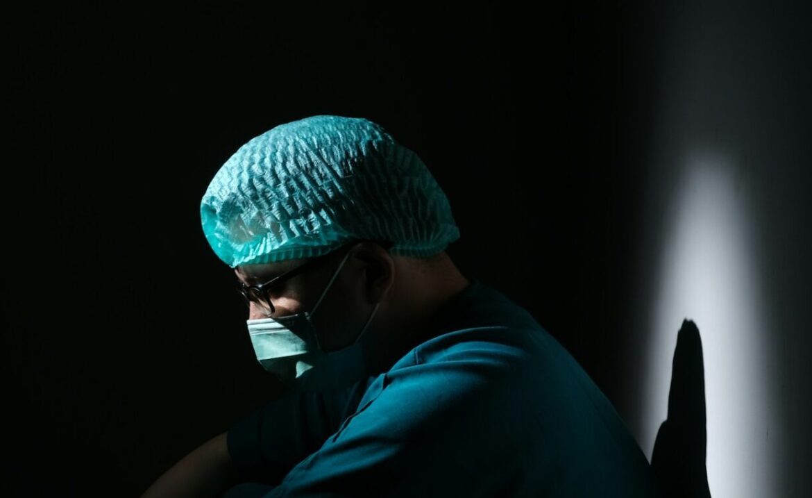 Stressed health care worker