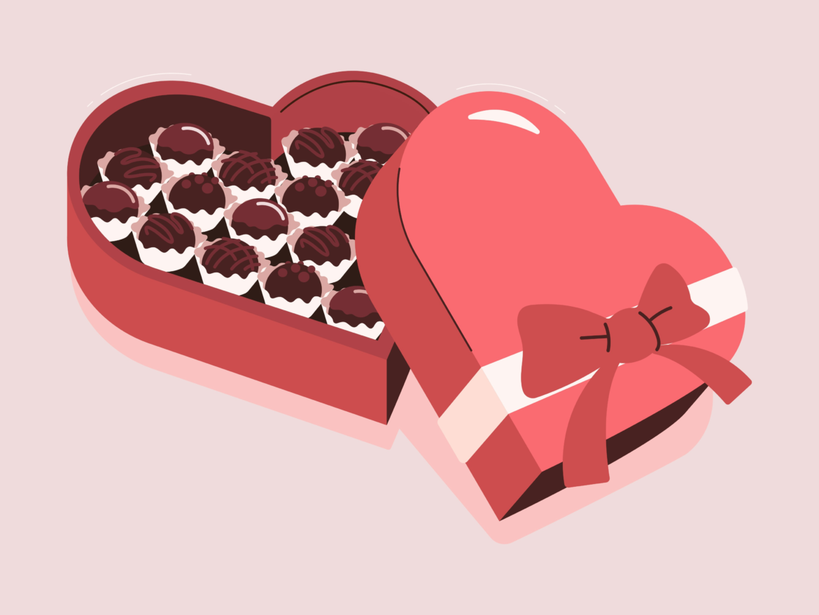 Heart shaped box of chocolates