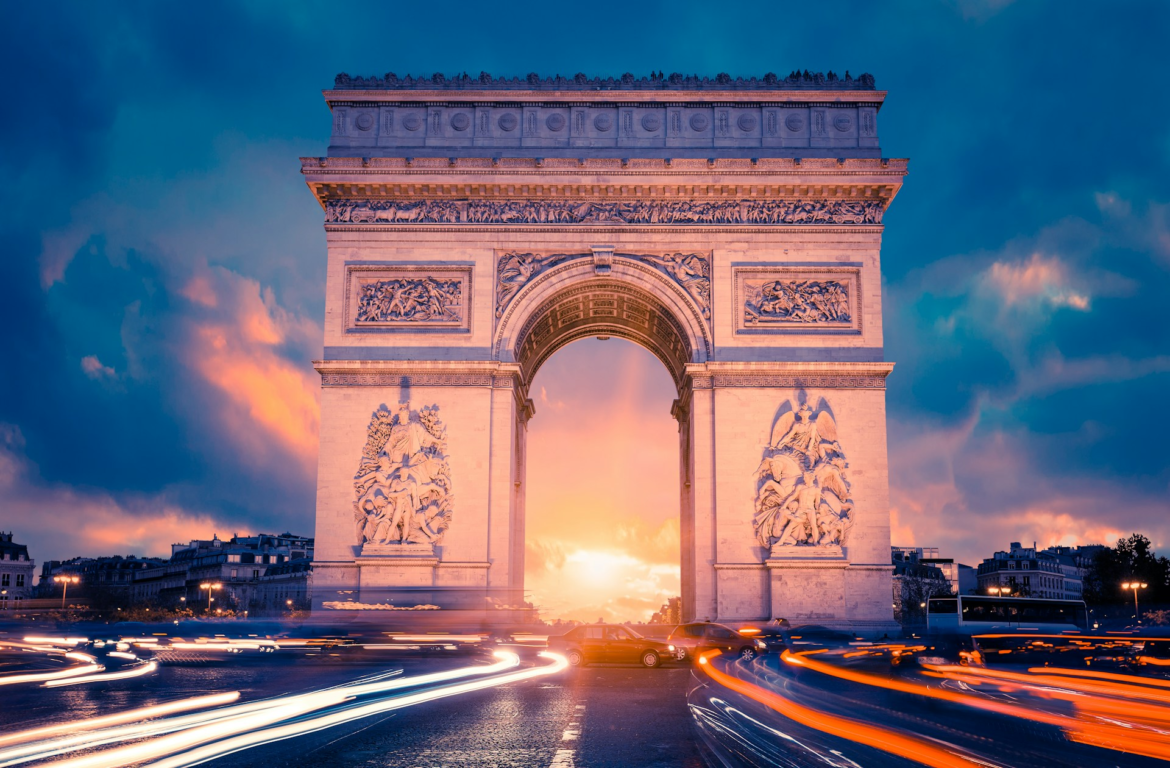 The Arc de Triomphe in Paris, France